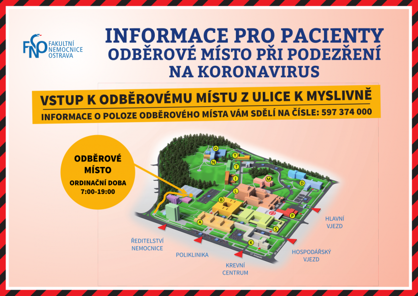 stacionární  odběrová  ambulance pro pacienty, kteří mají podezření, že se nakazili koronavirem